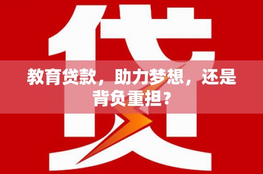 漾濞教育贷款，助力梦想，还是背负重担？