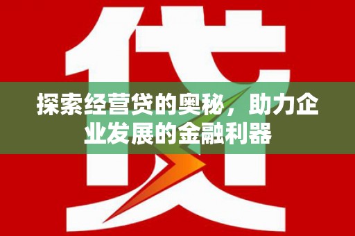漾濞探索经营贷的奥秘，助力企业发展的金融利器