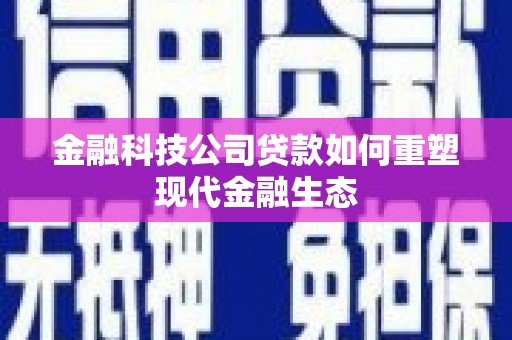 漾濞金融科技公司贷款如何重塑现代金融生态